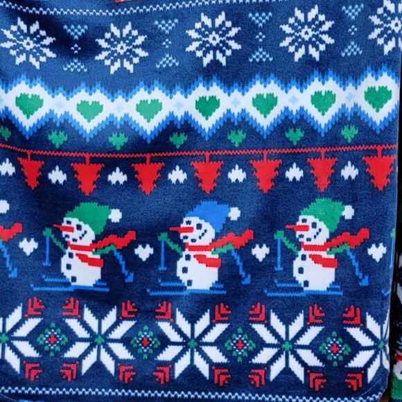 Cozy No Boundaries Soft Navy Blue Snowman Holiday Hoodie - M (7-9) - Picture 6 of 6